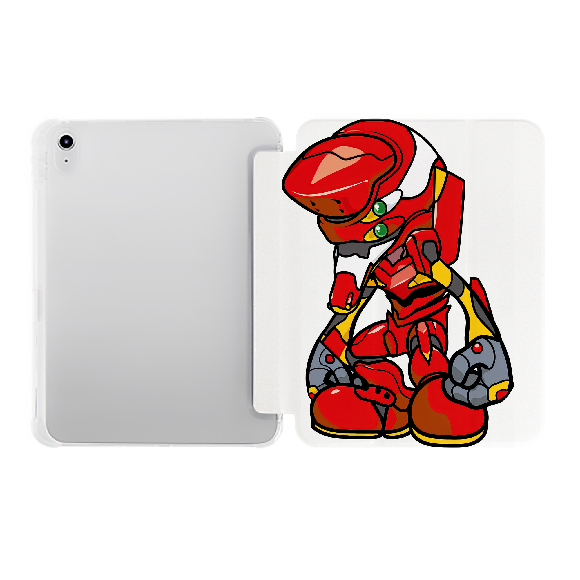 （画像用） EVA 新世紀エヴァンゲリオン IPad ケース ペン収納付き 三つ折りスタンド PUレザー×シリコン 対応機種9.5/10.5/10.9インチ
